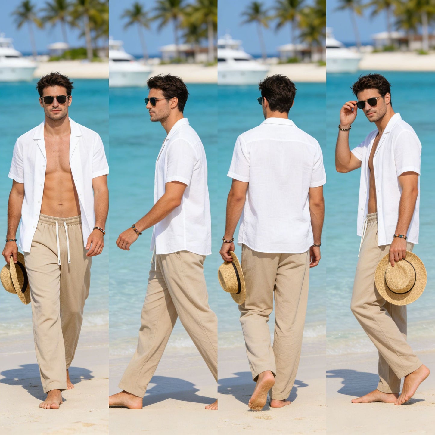 Mens Heritage Linen Drawstring Trousers