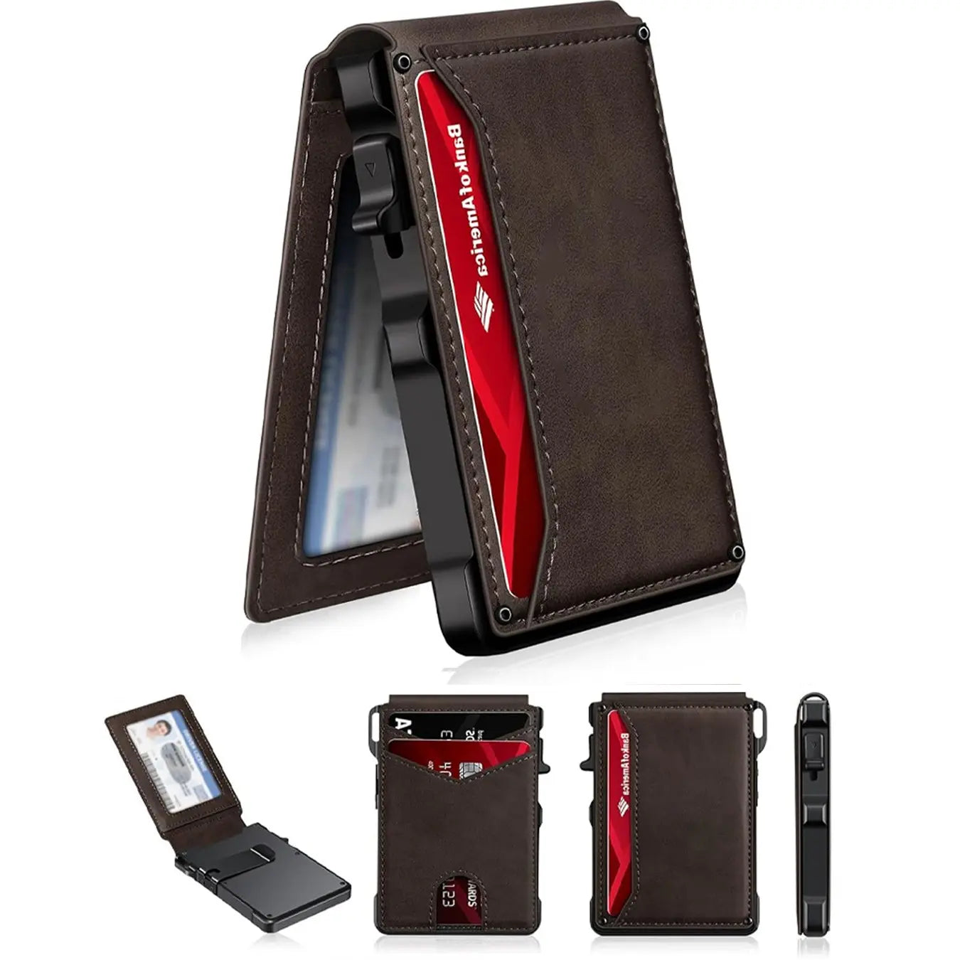 Men'S Slim Aluminum Bifold Pop-Up Wallet - Rfid-Blocking, 9-13 Card Slots, Money Clip, ID Window, Mens Wallet, Men'S Accessories, Father'S Day Gift for Him, Father'S Day Gifts, Gifts for Boyfriend Tiktokshopbacktoschool