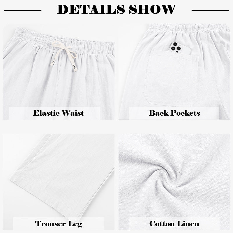 Mens Heritage Linen Drawstring Trousers