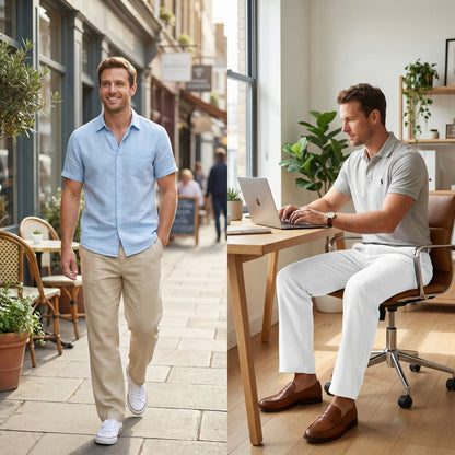 Mens Heritage Linen Drawstring Trousers